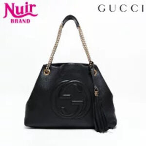 Gucci Soho Tassel Tote Bag Black